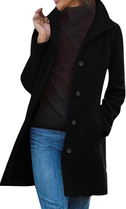 GABRIELA™ - Casual Wool Blend Pea Coat with Single-Breasted Design - Maison Léa &amp; Lou