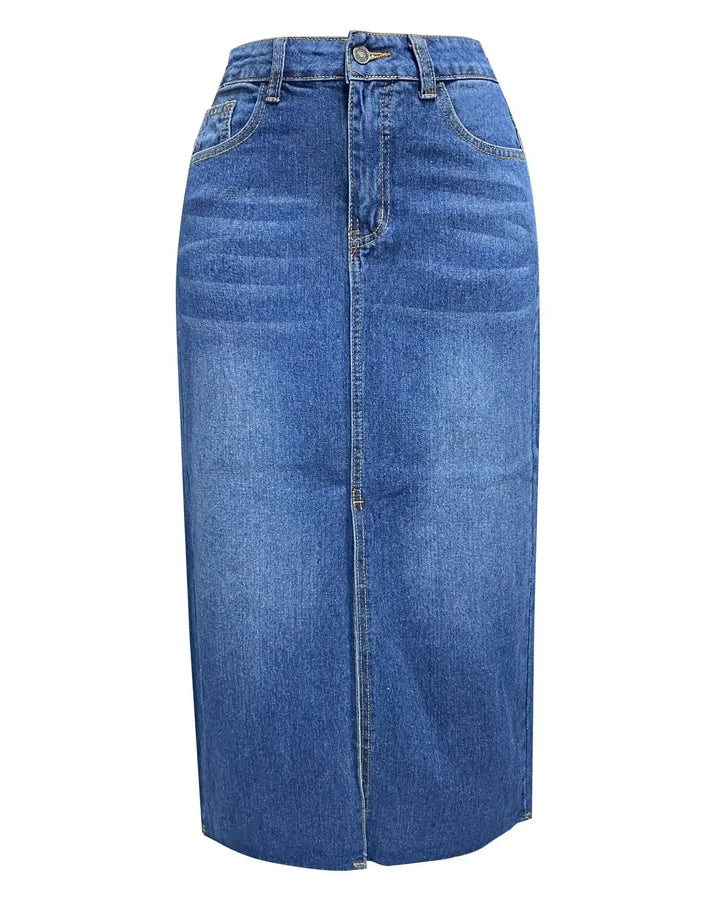 Denise™ | Classic High-Waist Denim Skirt - Maison Léa &amp; Lou
