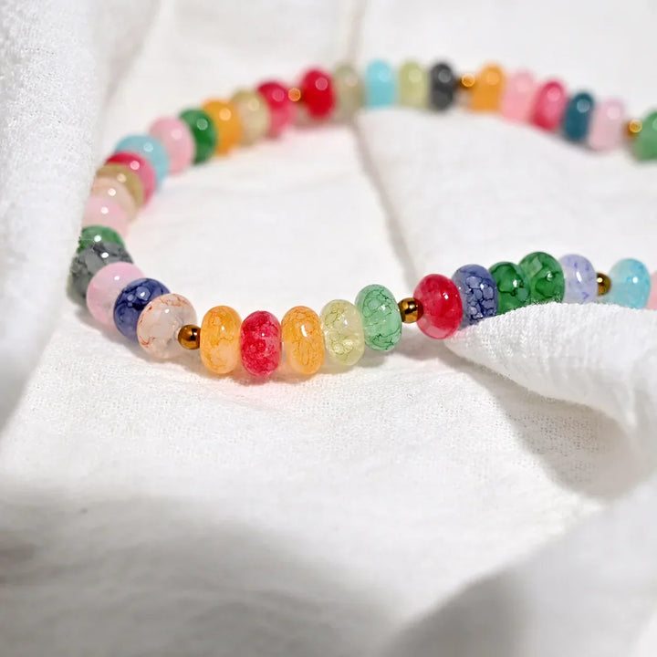 Collana con Perline di Vetro a Forma di Cuore