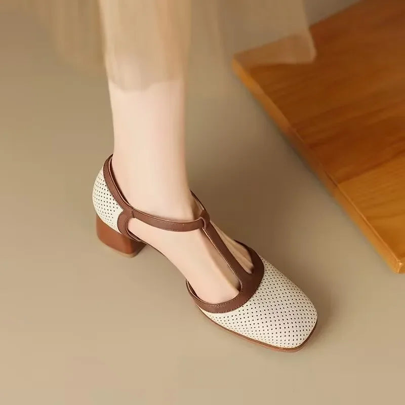 Isava™ | Mid Heel Shoes Real Leather - Maison Léa &amp; Lou