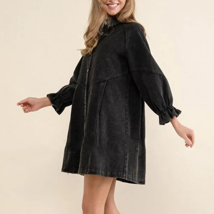 Lillian™ | Oversize Skjortekjole i Denim - Maison Léa &amp; Lou