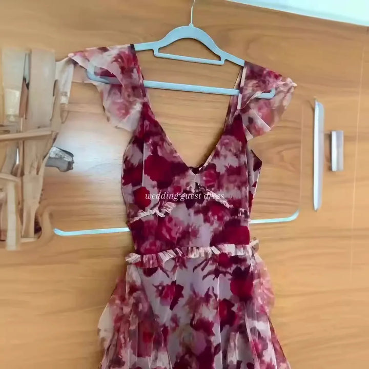 MARIELA™ – Romantic Floral Ruffle Maxi Dress - Maison Léa &amp; Lou