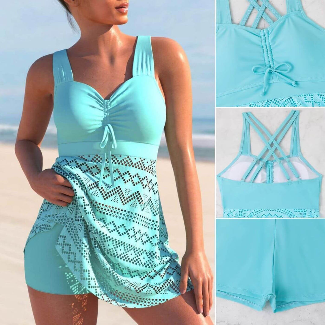 Grace™ | Ruched Tankini Swim Dress - Maison Léa &amp; Lou