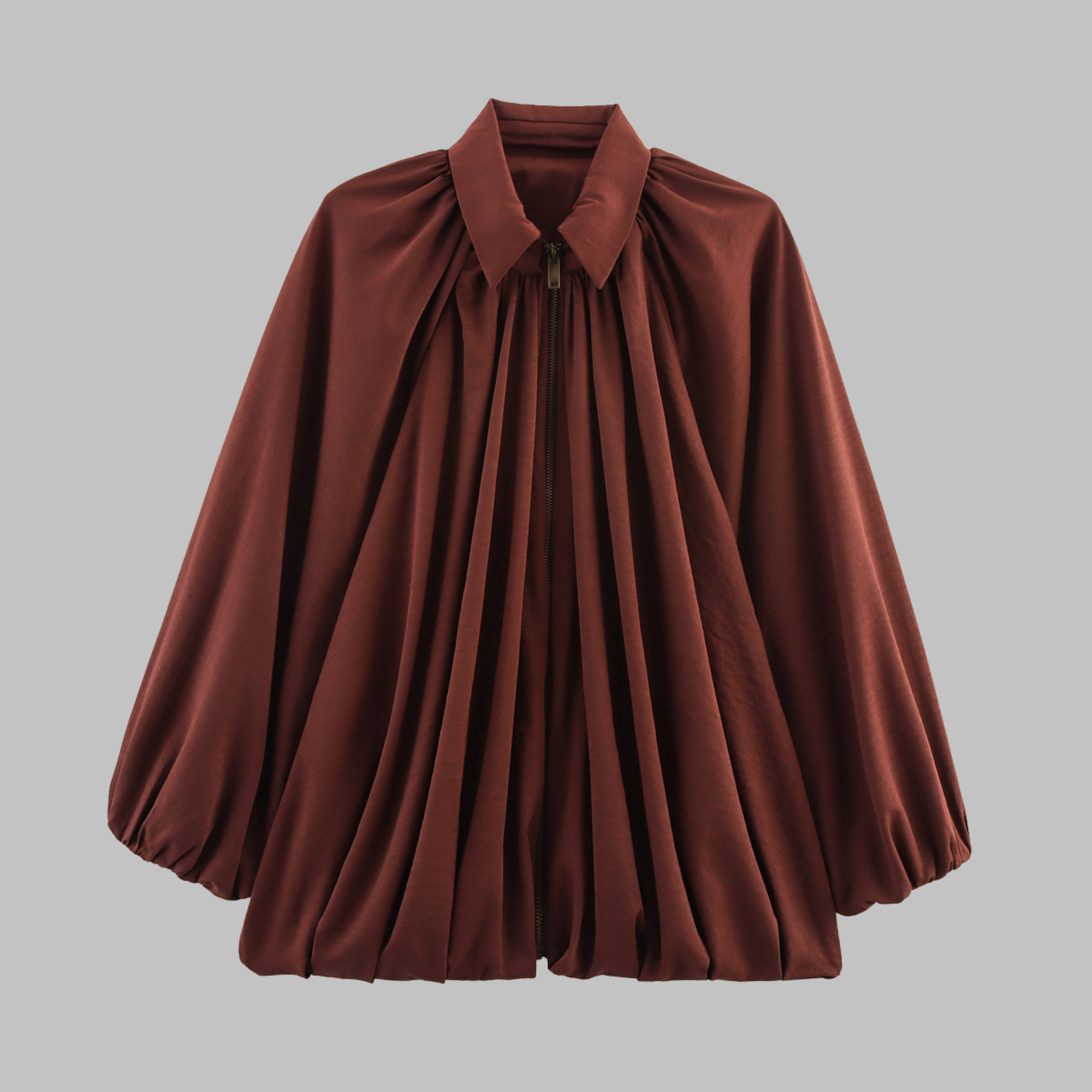 CHARLIZE™ - Vintage Oversized Puffed Batwing Sleeve Bomber Jacket - Maison Léa & Lou