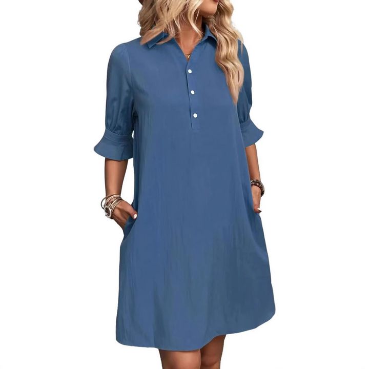 FRANCHESCA™ - Casual Button Down Shirt Dress - Maison Léa &amp; Lou
