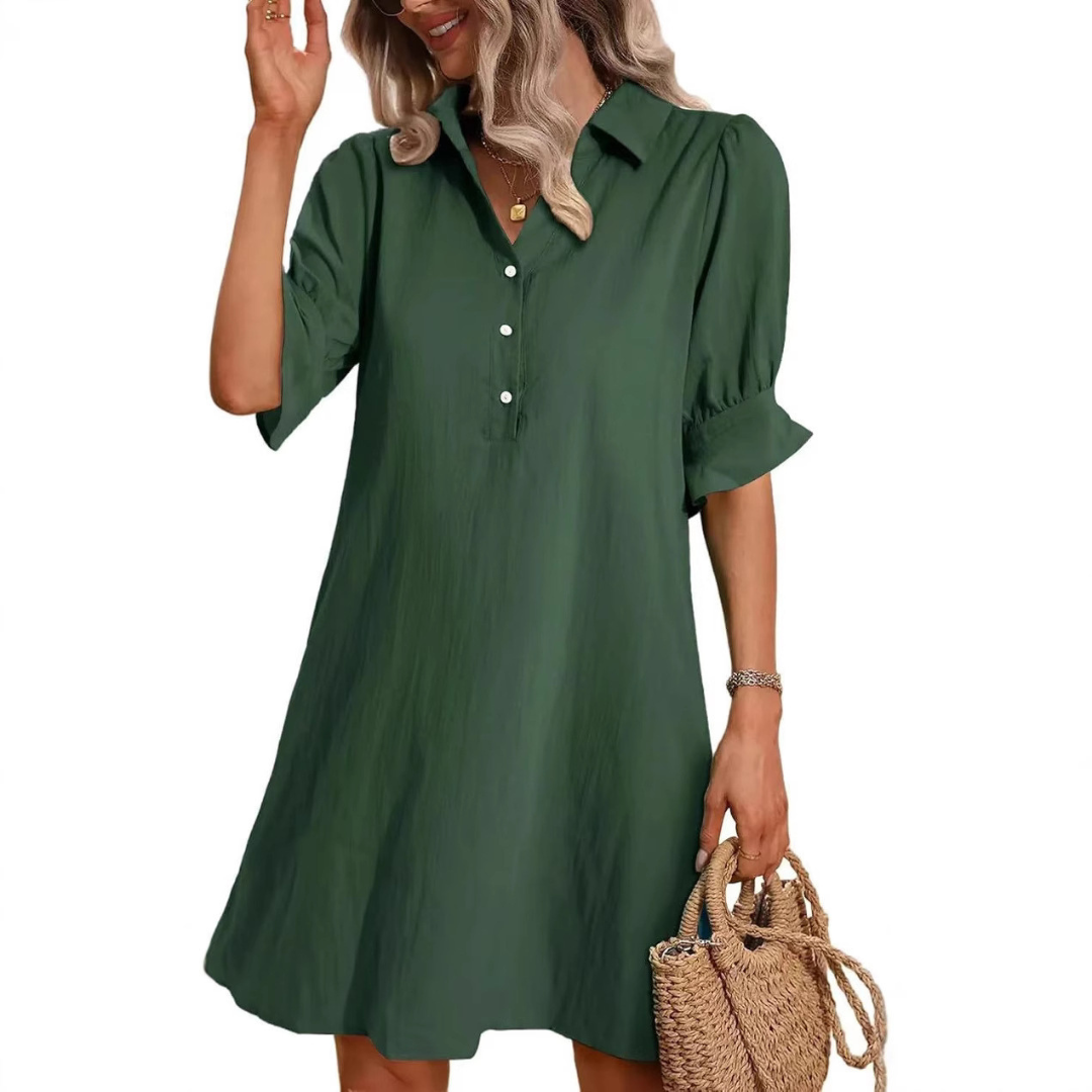 FRANCHESCA™ - Casual Button Down Shirt Dress - Maison Léa &amp; Lou