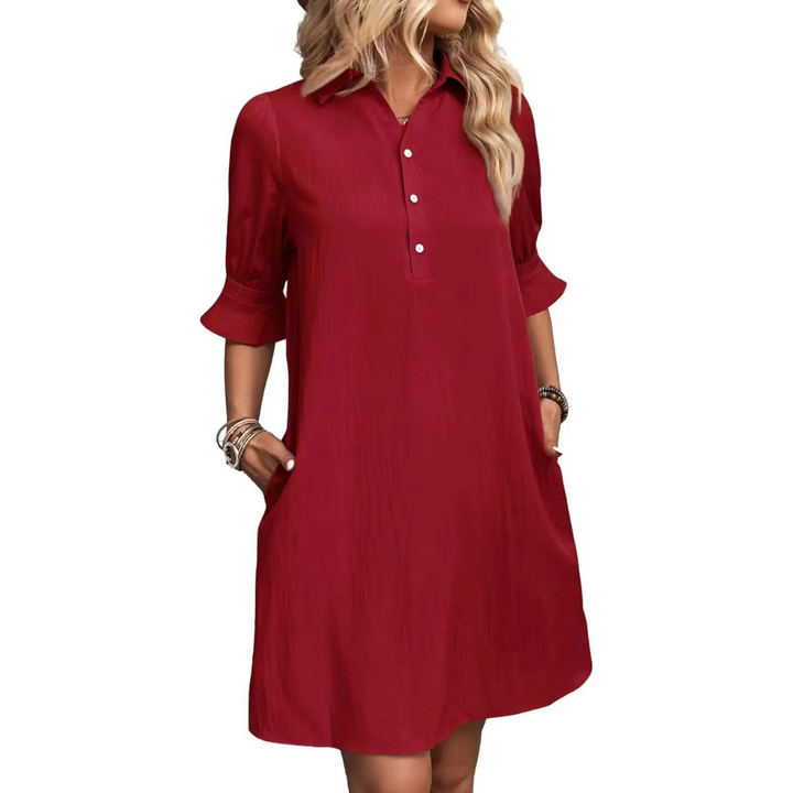 FRANCHESCA™ - Casual Button Down Shirt Dress - Maison Léa &amp; Lou