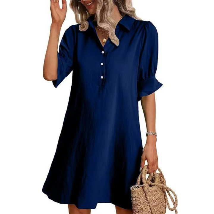 FRANCHESCA™ - Casual Button Down Shirt Dress - Maison Léa &amp; Lou