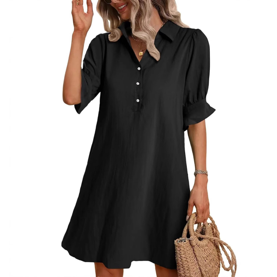 FRANCHESCA™ - Casual Button Down Shirt Dress - Maison Léa & Lou