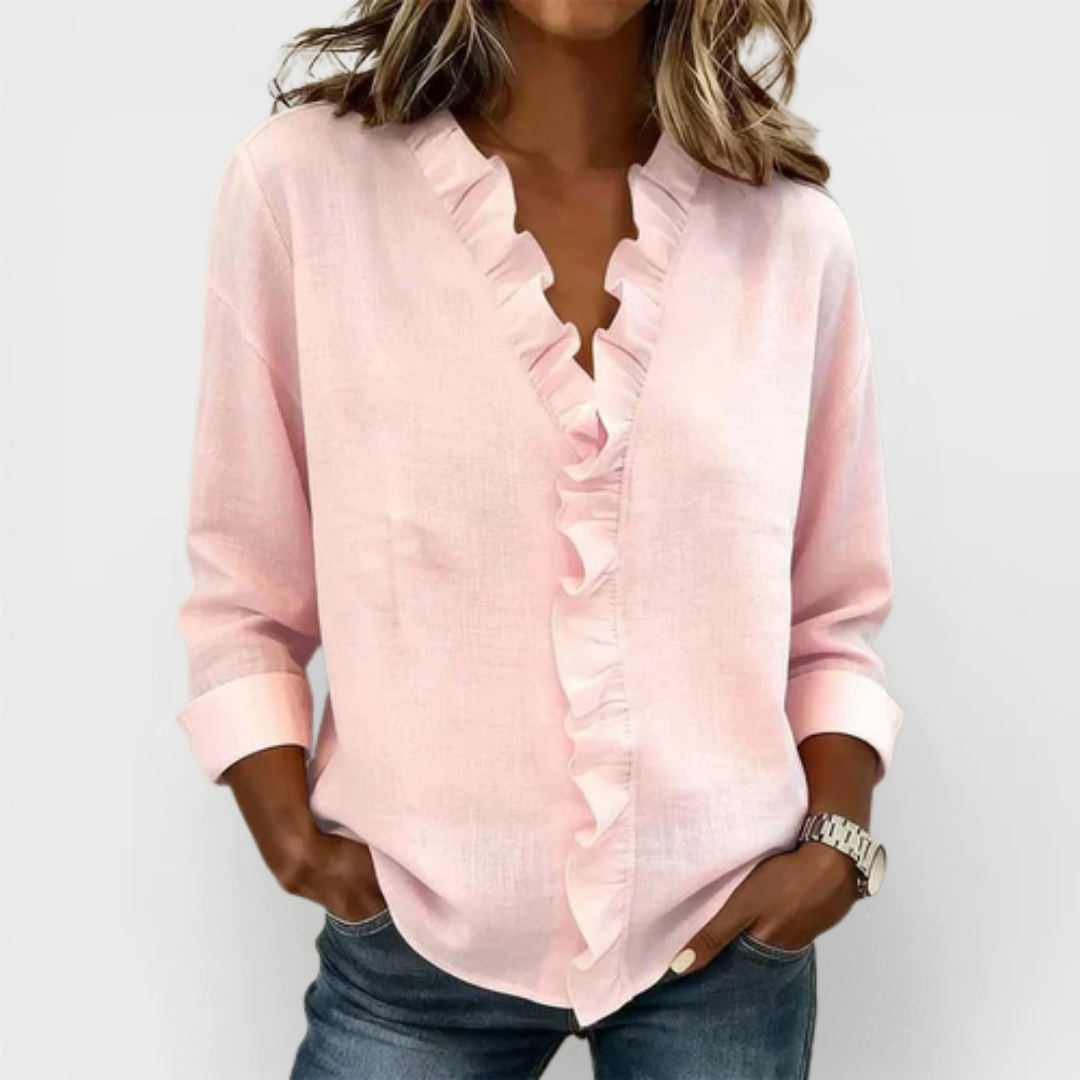 Elira™ | Elegant V-neck Blouse - Maison Léa & Lou