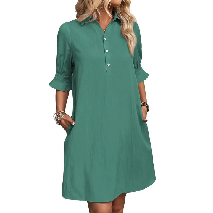 FRANCHESCA™ - Casual Button Down Shirt Dress - Maison Léa &amp; Lou