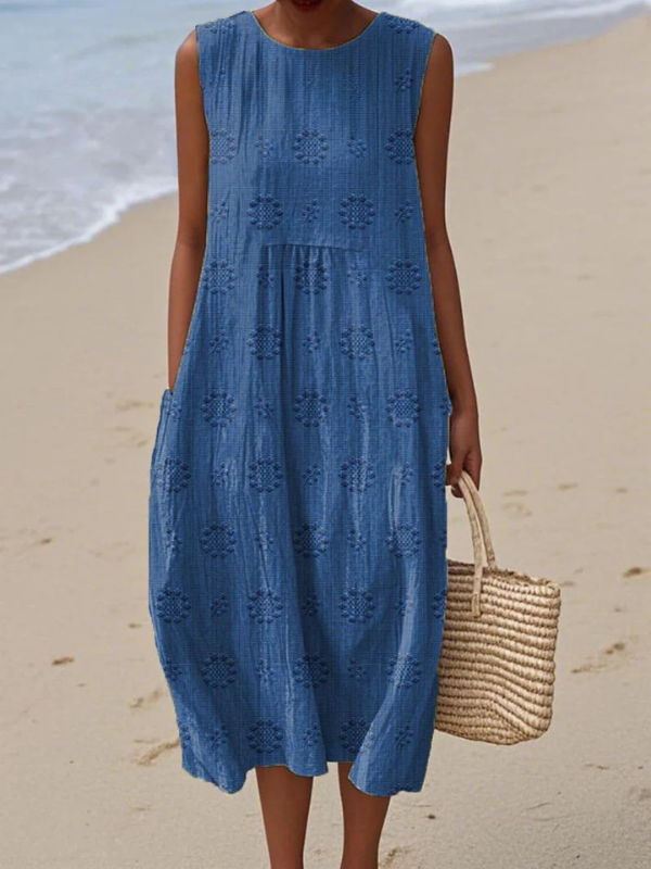 Sara | Patterned Midi Dress - Maison Léa &amp; Lou