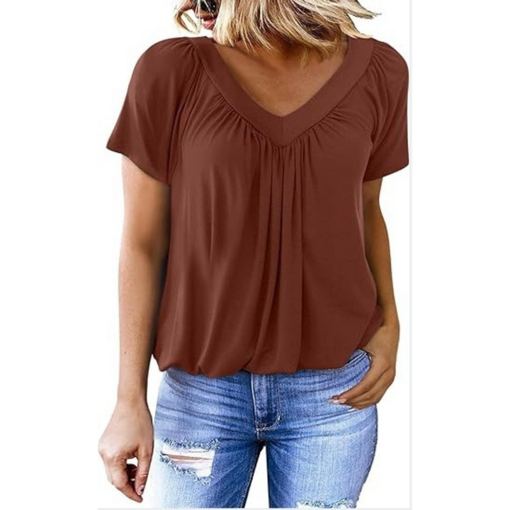KATHLEEN™ - Casual V-Neck Top - Maison Léa &amp; Lou
