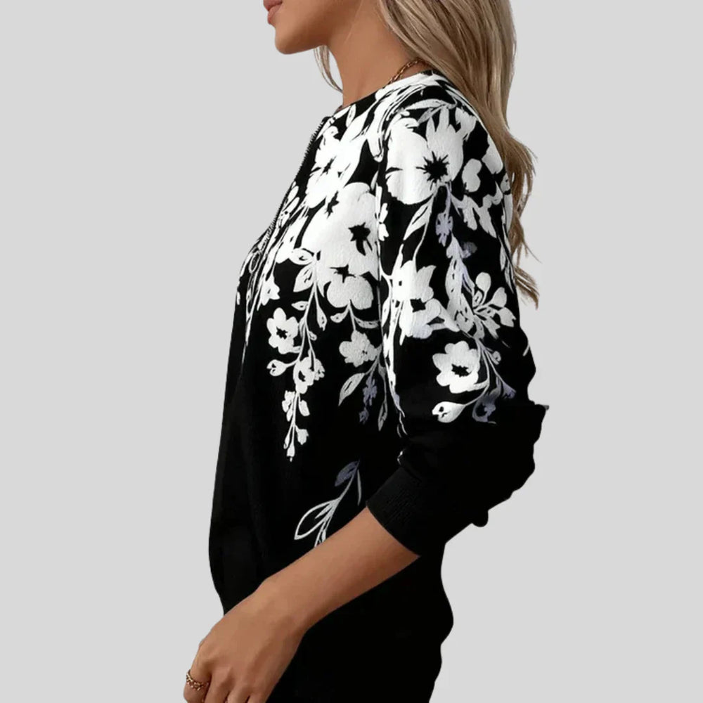 Brenlea™ | Modern Print Zip Sweatshirt - Maison Léa & Lou