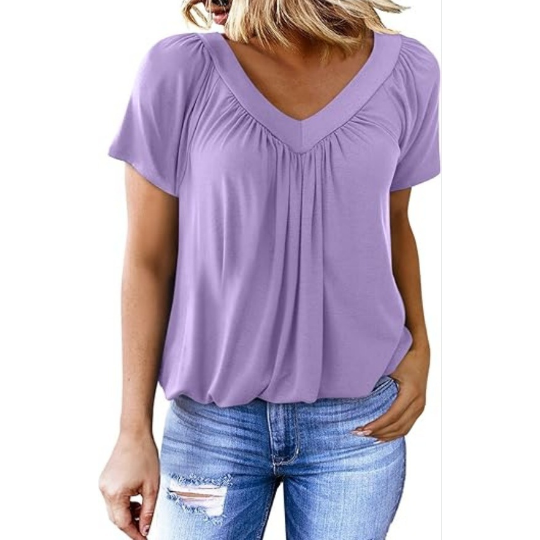 KATHLEEN™ - Casual V-Neck Top - Maison Léa &amp; Lou