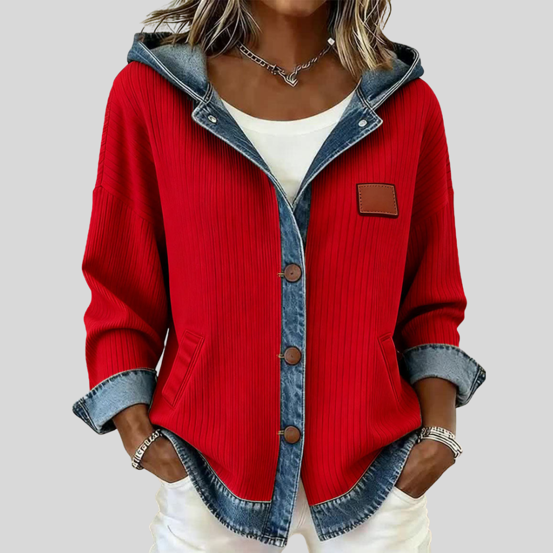 Rosaline™ | Fashionable Patchwork Hooded Cardigan - Maison Léa &amp; Lou