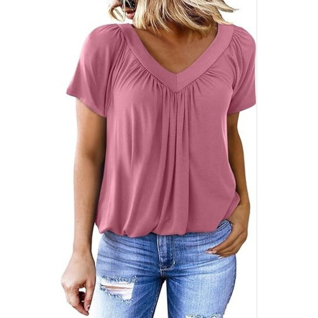 KATHLEEN™ - Casual V-Neck Top - Maison Léa &amp; Lou