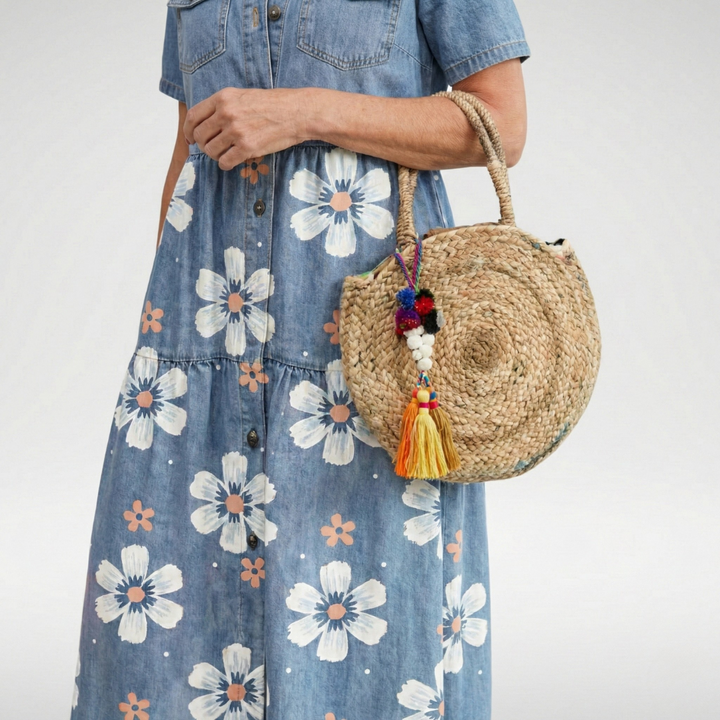 Kirra™ | Denim Flower Dress - Maison Léa &amp; Lou