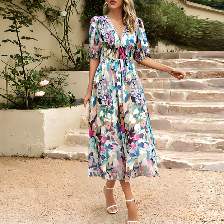 ANNELIE™ – Daydream Floral Midi Dress - Maison Léa &amp; Lou