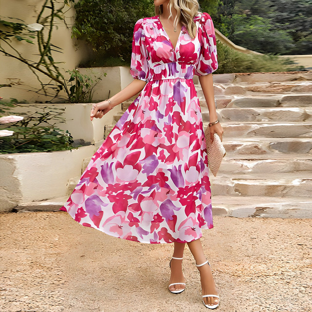 ANNELIE™ – Daydream Floral Midi Dress - Maison Léa &amp; Lou