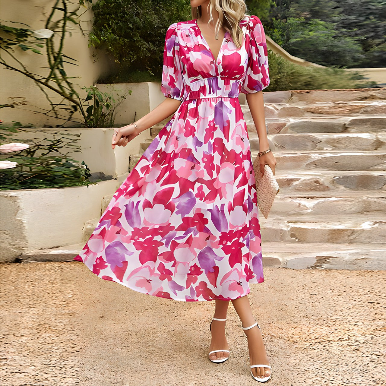 ANNELIE™ – Daydream Floral Midi Dress - Maison Léa & Lou