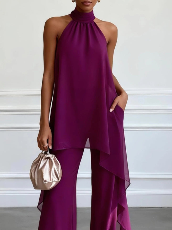Veda™ | Elegant Halter Set with Flowing Pants - Maison Léa &amp; Lou