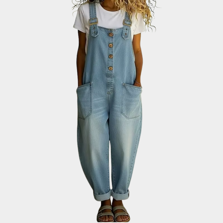 Kira | Salopette in Cotone Vintage con Aspettative Regolabili