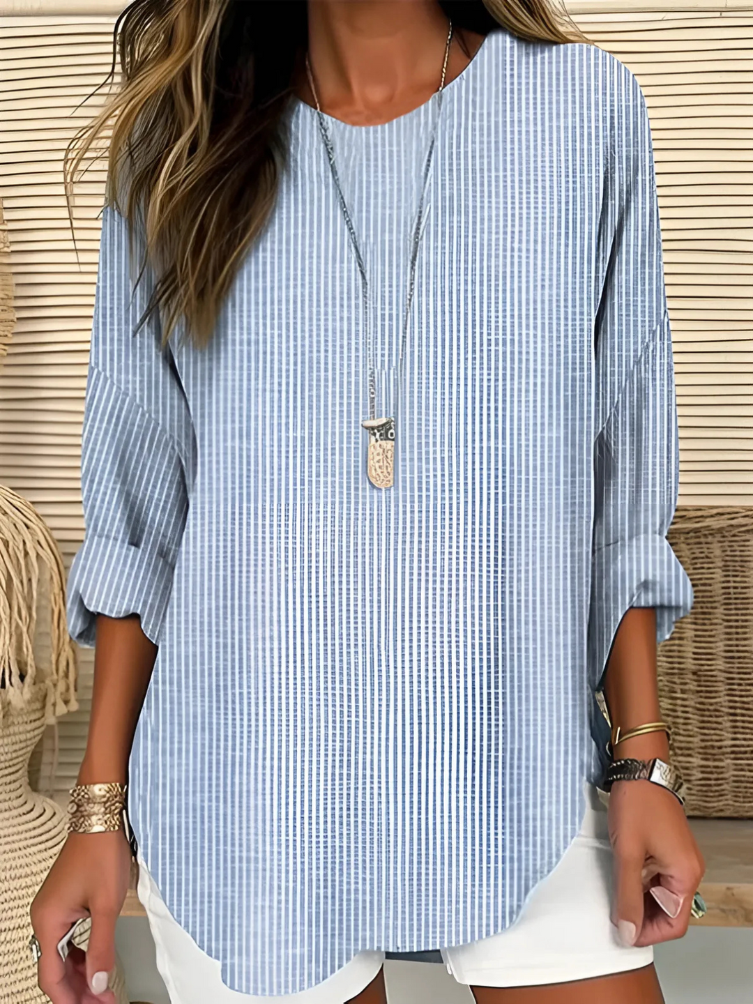 Rhea™ | Trendy Striped Blouse - Maison Léa &amp; Lou