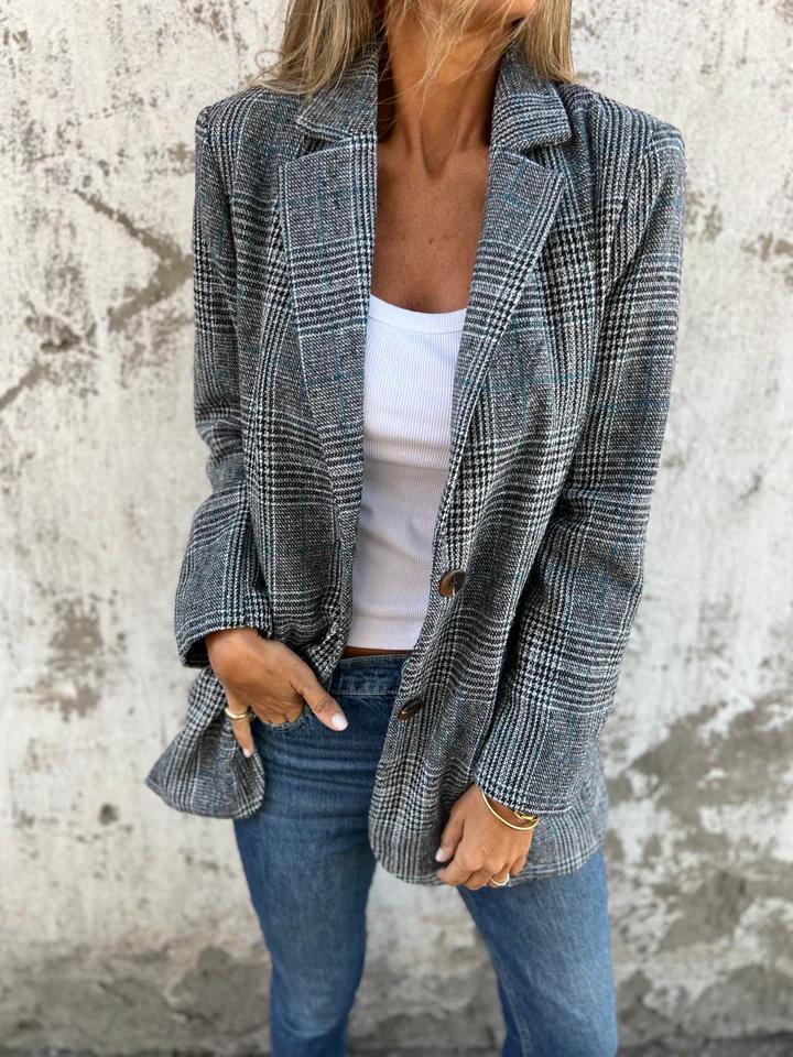 LUCINDA™ - Classic Plaid Blazer - Maison Léa &amp; Lou