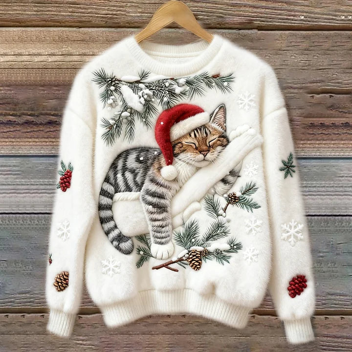 Noemie™ | Holiday Cat Plush Sweater - Maison Léa & Lou