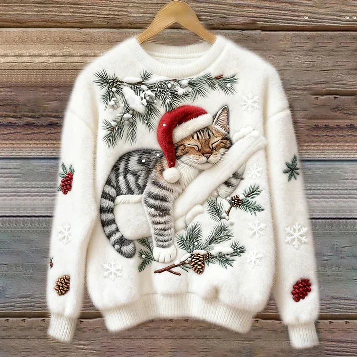 Noemie™ | Holiday Cat Plush Sweater - Maison Léa &amp; Lou
