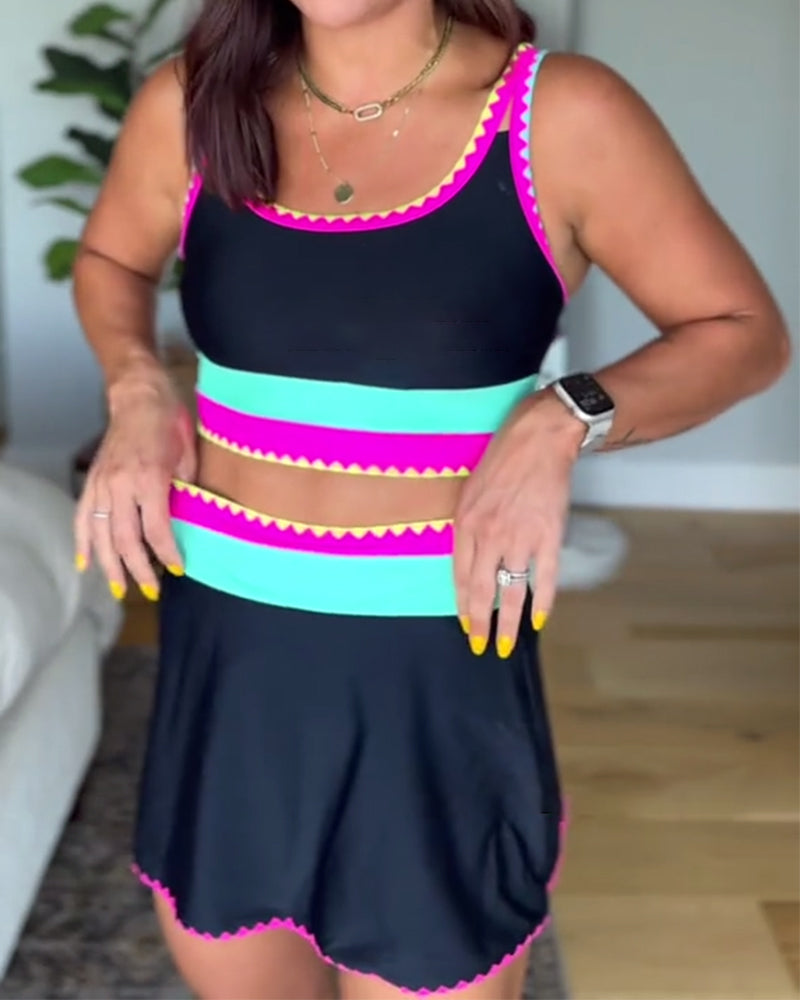 Myra™ | Elegant Three-Piece Color Block Swimsuit - Maison Léa &amp; Lou