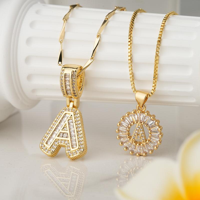 AISHA™ - Elegant 2-Pack Initial Letter Pendant Necklaces - Maison Léa & Lou
