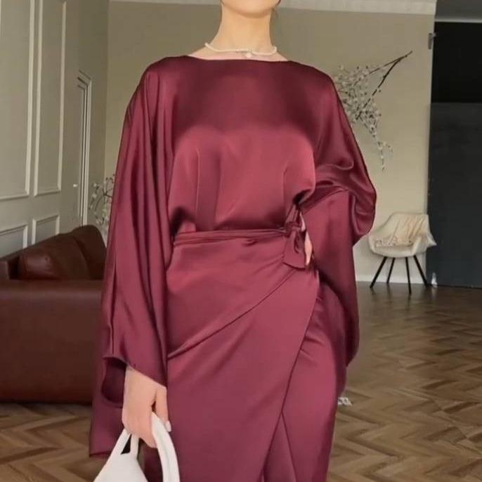 STELLA™ - Loose Shirt &amp; Lace-up Skirt Suit for Elegant Daily Wear - Maison Léa &amp; Lou