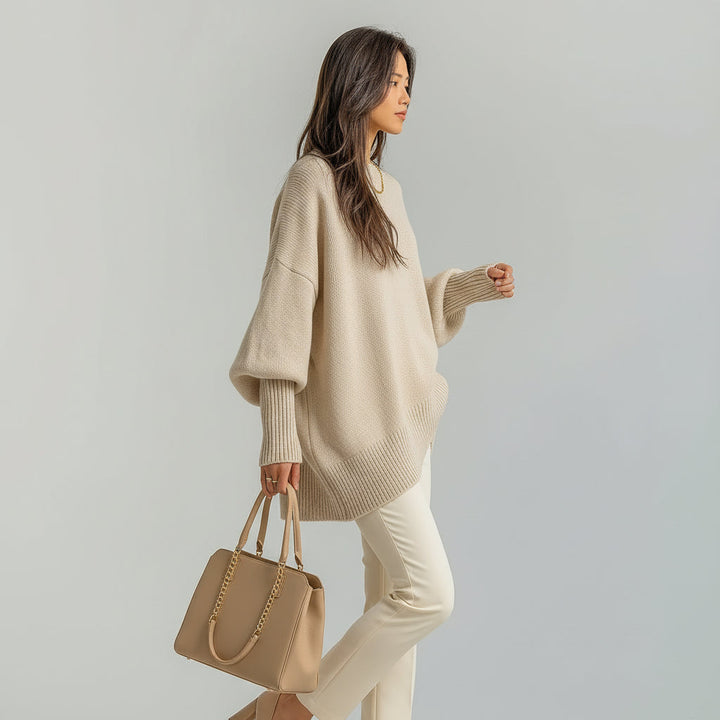 Helene | Draped Asymmetric Poncho - Maison Léa &amp; Lou