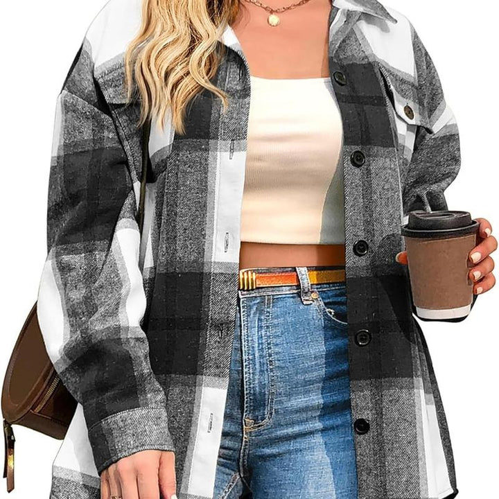 BRIGID™ - Stylish Plus-Size Shacket - Maison Léa &amp; Lou
