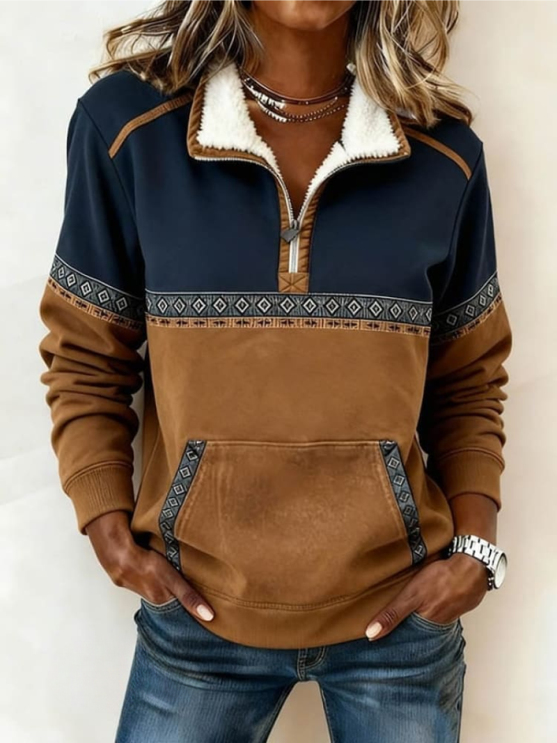 Deirdre | Cosy Half-Zip Pullover - Maison Léa & Lou