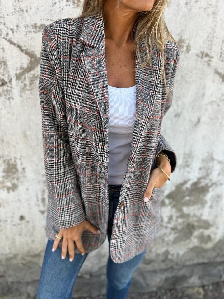 LUCINDA™ - Classic Plaid Blazer - Maison Léa &amp; Lou