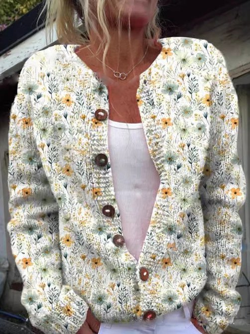 FLORA™ - Vintage Floral Cardigan - Maison Léa & Lou
