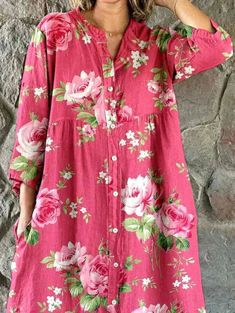 Scarlett | Art Floral Dress - Maison Léa &amp; Lou