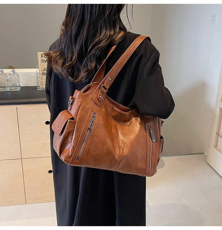 NOEMIE™ - Classic Leather Tote Bag - Maison Léa &amp; Lou