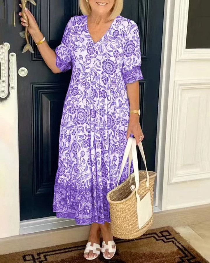 Madison | Graceful V-Neck Floral - Maison Léa &amp; Lou