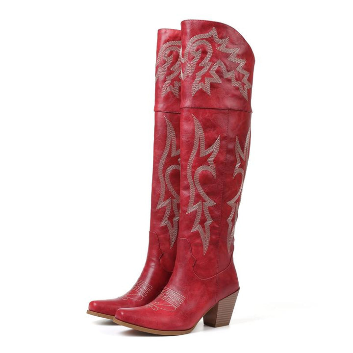 CHEYENNE™ –  Classic Over-the-Knee Cowboy Boots - Maison Léa &amp; Lou