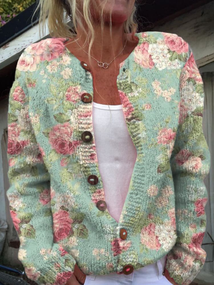FLORA™ - Vintage Floral Cardigan - Maison Léa & Lou