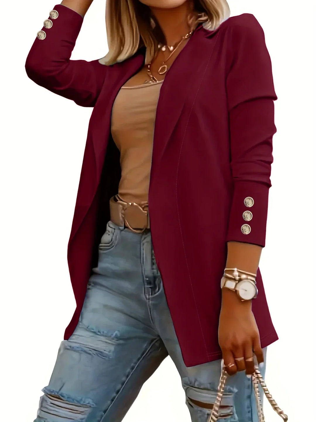EMMA™ - Chic Open Front Jacket - Maison Léa &amp; Lou