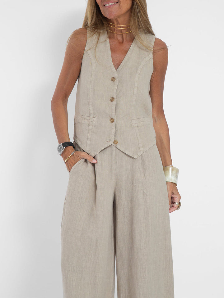 Aira™ | Tailored Vest Two-Piece Set - Maison Léa &amp; Lou