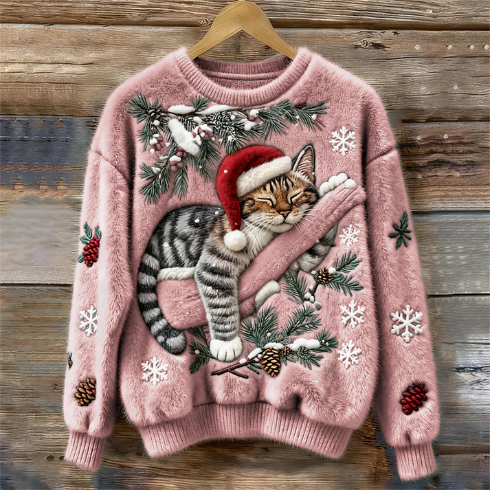 Noemie™ | Holiday Cat Plush Sweater - Maison Léa &amp; Lou