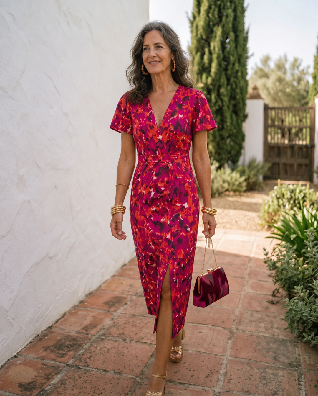 WANDA | MIDI DRESS WITH PUFF SLEEVES - Maison Léa & Lou