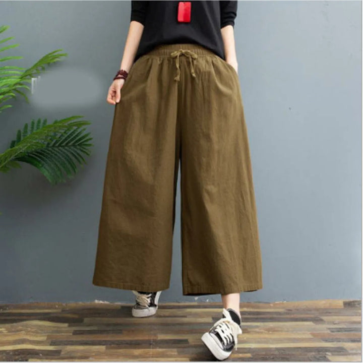 AMELINA – PANTALONI IN LINO PLISSÉ COMFORT FIT