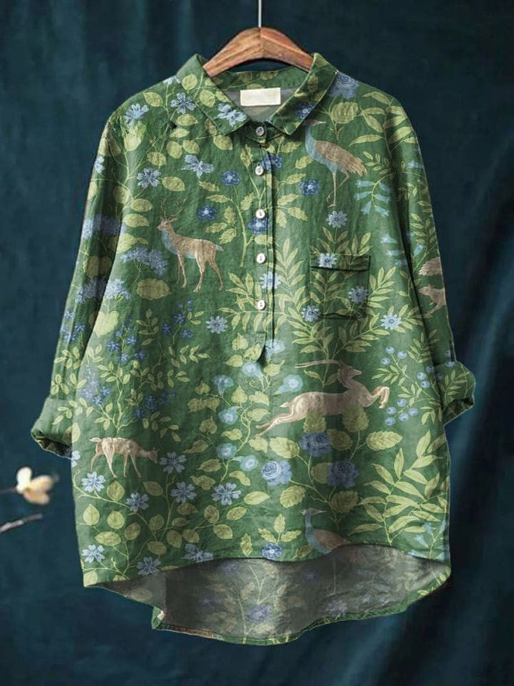 Isolde™ | Camicia in Lino Senza Tempo con Stampa